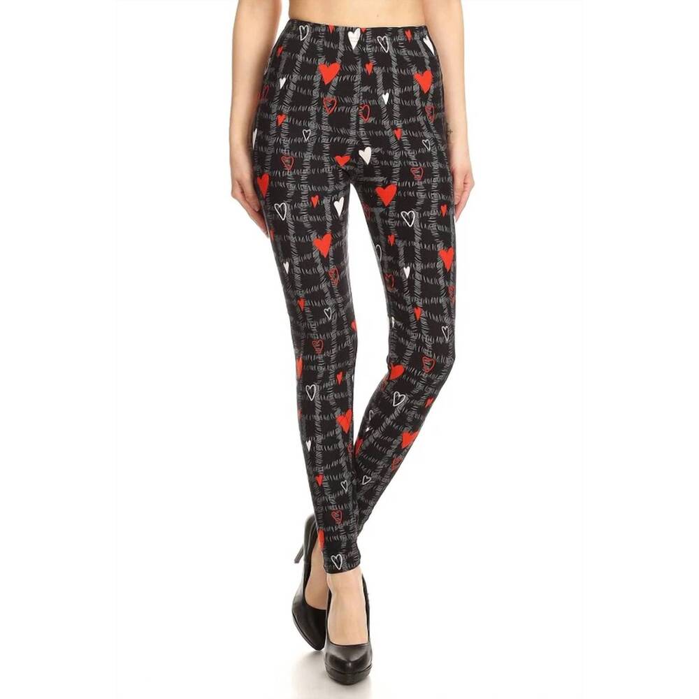 NEW LOVE IT valentines leggings in black heart